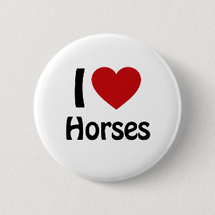 Badge Rond 5 Cm J'aime les chevaux