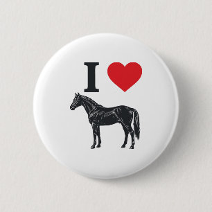 Badge Rond 5 Cm J'aime les chevaux vintage gravure conception de t