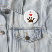 Badge Rond 5 Cm J'aime les chiens (En situation)
