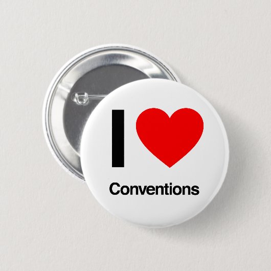 Badge Rond 5 Cm j'aime les conventions (Devant & derrière)