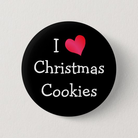 Badge Rond 5 Cm J'aime les cookies de Noël (Devant)