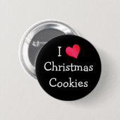 Badge Rond 5 Cm J'aime les cookies de Noël (Devant & derrière)