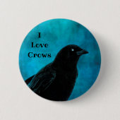 Badge Rond 5 Cm J'aime les corbeaux (Devant)