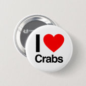 Badge Rond 5 Cm j'aime les crabes (Devant & derrière)