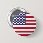 BADGE ROND 5 CM J'AIME LES ÉTATS-UNIS D'AMÉRIQUE (Devant & derrière)