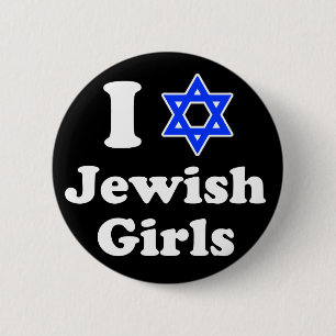 Badge Rond 5 Cm J'aime les filles juives