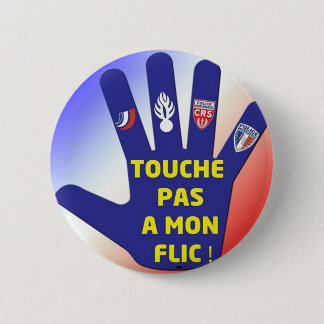 BADGE ROND 5 CM J'AIME LES FORCES DE L'ORDRE