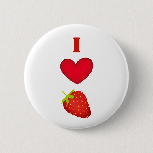 Badge Rond 5 Cm J'aime les fraises (Devant)