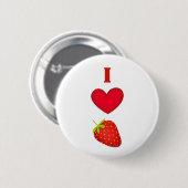 Badge Rond 5 Cm J'aime les fraises (Devant & derrière)
