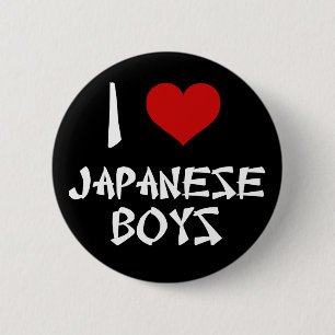 Badge Rond 5 Cm J'aime les garçons japonais