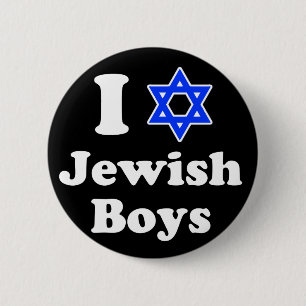 Badge Rond 5 Cm J'aime les garçons juifs