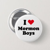 Badge Rond 5 Cm J'aime les garçons mormons (Devant & derrière)