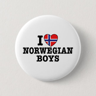 Badge Rond 5 Cm J'aime les garçons norvégiens