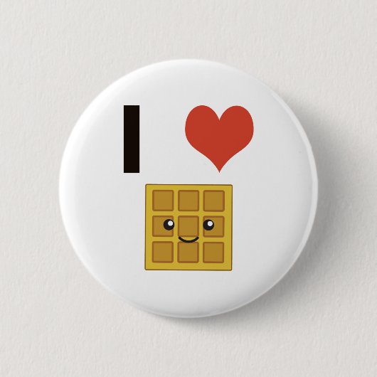 Badge Rond 5 Cm J'aime les gaufres (Devant)