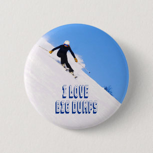 Badge Rond 5 Cm J'Aime Les Grosses Bandes Neige Ski À La Descente