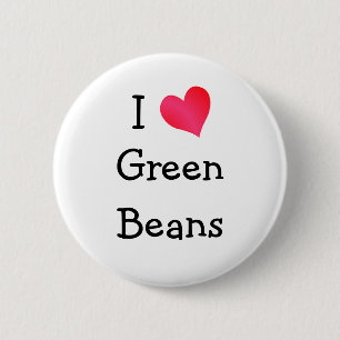 Badge Rond 5 Cm J'Aime Les Haricots Verts