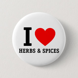 Badge Rond 5 Cm J'aime les herbes et les épices