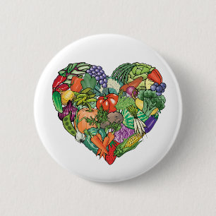 Badge Rond 5 Cm J'aime les Légumes