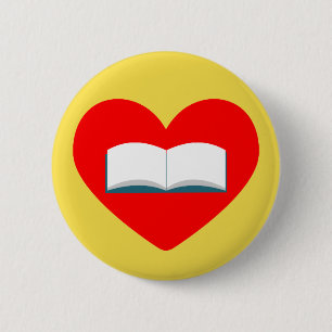 Badge Rond 5 Cm J'aime les livres