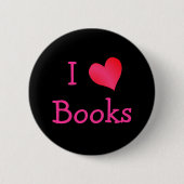 Badge Rond 5 Cm J'aime les livres (Devant)