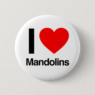 Badge Rond 5 Cm j'aime les mandolins