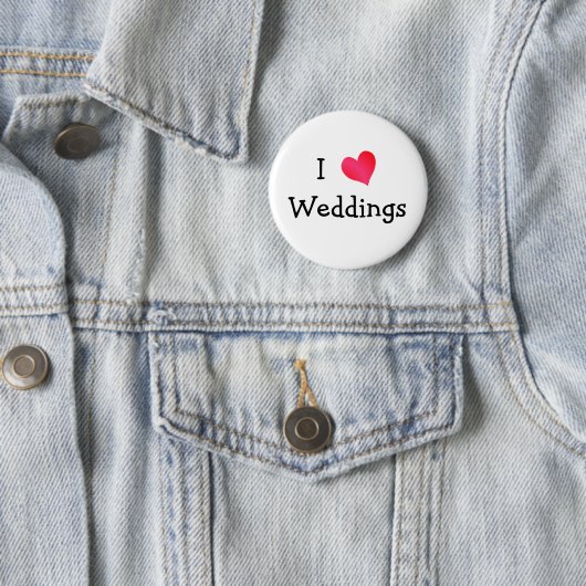 Badge Rond 5 Cm J'aime les Mariages (En situation)