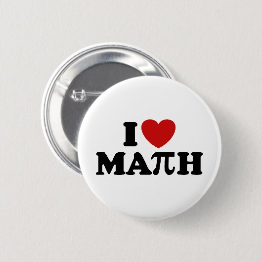 Badge Rond 5 Cm J'aime les maths (Devant & derrière)