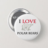 Badge Rond 5 Cm J'aime les ours blancs (Devant & derrière)