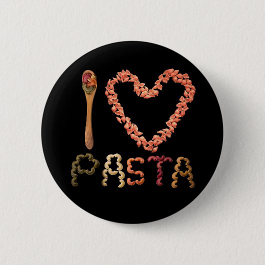Badge Rond 5 Cm J'aime les pâtes (Devant)
