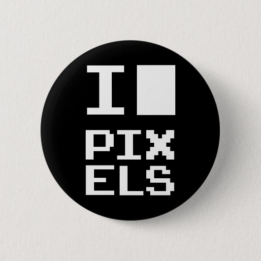 Badge Rond 5 Cm J'aime les pixels (Devant)