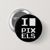 Badge Rond 5 Cm J'aime les pixels (Devant & derrière)