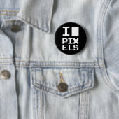 Badge Rond 5 Cm J'aime les pixels (En situation)
