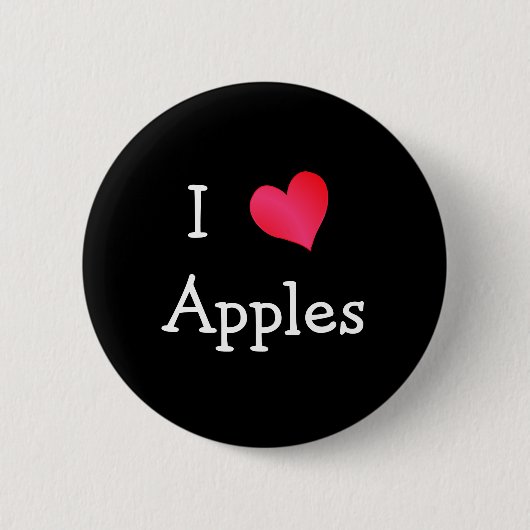 Badge Rond 5 Cm J'Aime Les Pommes (Devant)