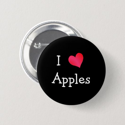 Badge Rond 5 Cm J'Aime Les Pommes (Devant & derrière)