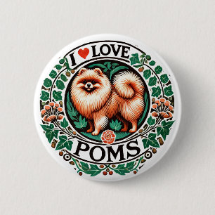 Badge Rond 5 Cm J'aime les pooms
