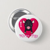 Badge Rond 5 Cm J'aime les porcs micro (Devant & derrière)