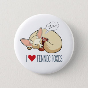 Badge Rond 5 Cm J'aime les renards de Fennec - Fox de Fennec de