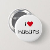 Badge Rond 5 Cm J'aime les robots (Devant & derrière)