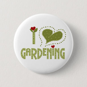 Badge Rond 5 Cm J'aime les T-shirts et les cadeaux de jardinage