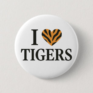 Badge Rond 5 Cm J'aime les tigres