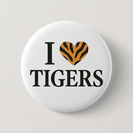 Badge Rond 5 Cm J'aime les tigres (Devant)