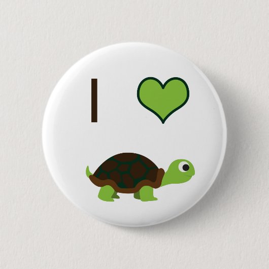 Badge Rond 5 Cm J'aime les tortues (Devant)