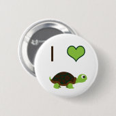 Badge Rond 5 Cm J'aime les tortues (Devant & derrière)