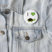 Badge Rond 5 Cm J'aime les tortues (En situation)