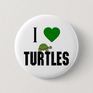 Badge Rond 5 Cm J'Aime Les Tortues