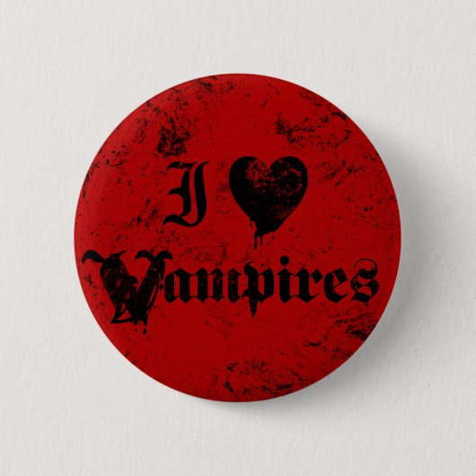 Badge Rond 5 Cm J'aime les vampires (Devant)