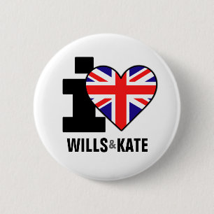 Badge Rond 5 Cm J'aime les volontés et le bouton de Kate
