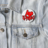 Badge Rond 5 Cm J'aime les Zombies (En situation)