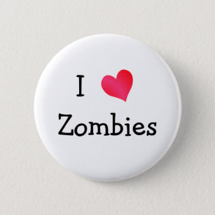 Badge Rond 5 Cm J'aime les zombies
