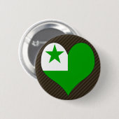 Badge Rond 5 Cm J'aime l'espéranto (Devant & derrière)